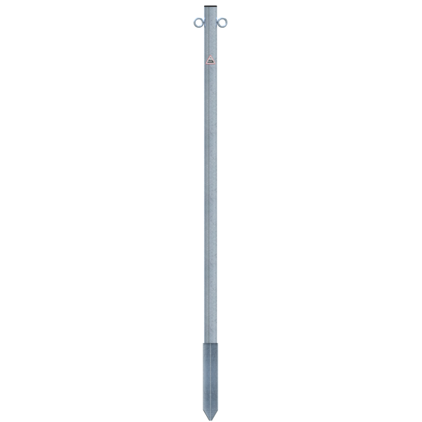 Barrier posts | Steel tube  42 x 2.5 mm | stationary | drive-in | hot-dip galvanized | with 2 eyelets